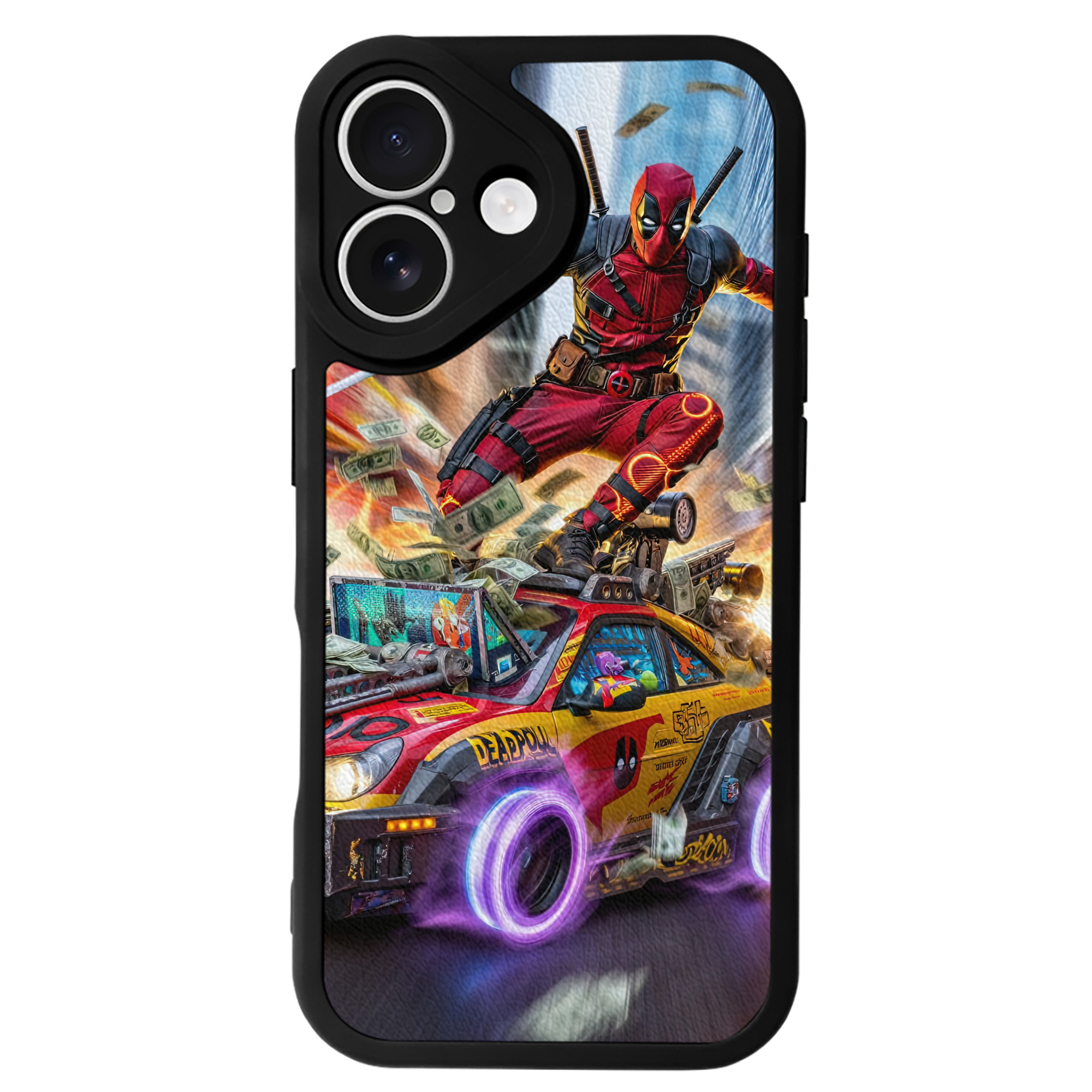 （画像用） Deadpool デッドプール 【iPhone 16シリーズ対応】シリコンスマホケース（レザー調） 材質：シリコン